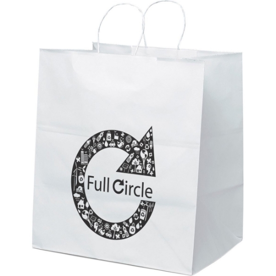 Promotional Brute - White Shopper - Flexo Ink Print with Logo FX10WHS1415
