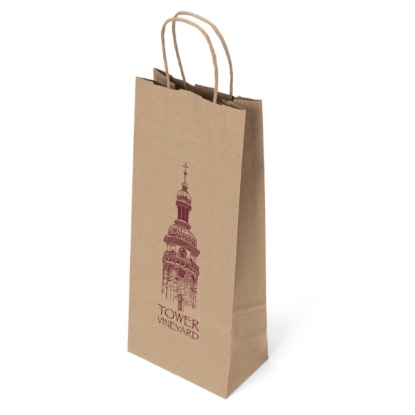 Promotional Eco Vino - Kraft-Brown Shopper - Flexo Ink Print with Logo FX11ECS0513