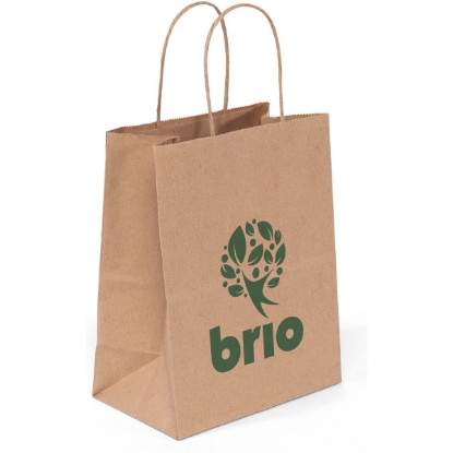 Promotional Eco Mini - Kraft-Brown Shopper - Flexo Ink Print with Logo FX11ECS0810