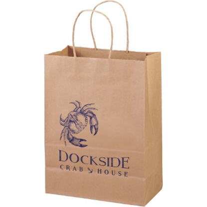 Promotional Eco Jenny - Kraft-Brown Shopper - Flexo Ink Print with Logo FX11ECS1013