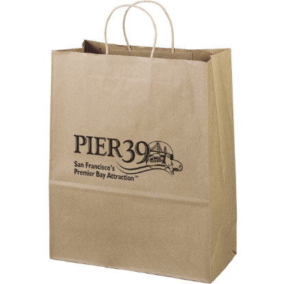 Promotional Eco Citation - Kraft-Brown Shopper - Flexo Ink Print with Logo FX11ECS1315