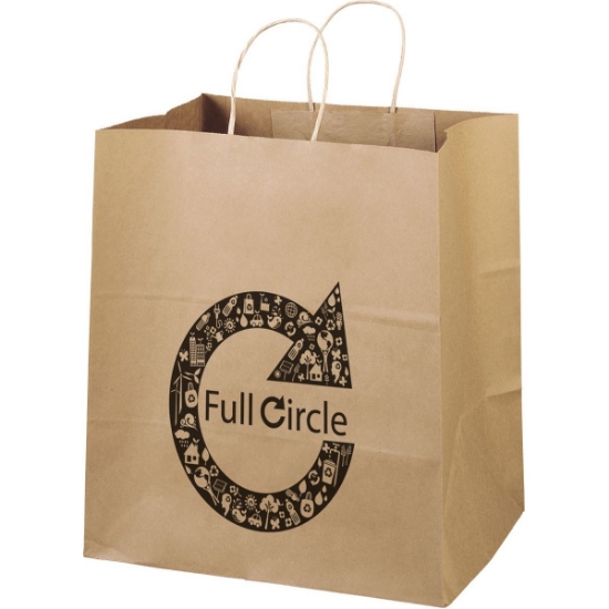 Promotional Eco Brute - Kraft-Brown Shopper - Flexo Ink Print with Logo FX11ECS1415