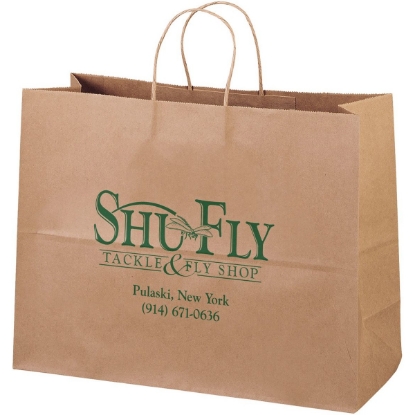Promotional Eco Vogue - Kraft-Brown Shopper - Flexo Ink Print with Logo FX11ECS1612