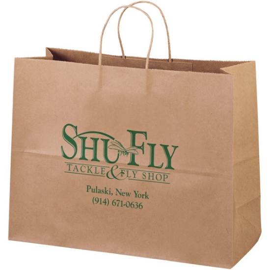 Promotional Eco Vogue - Kraft-Brown Shopper - Flexo Ink Print with Logo FX11ECS1612