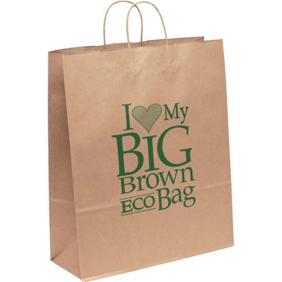 Promotional Eco Stephanie - Kraft-Brown Shopper - Flexo Ink Print with Logo FX11ECS1619