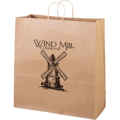 Promotional Eco Duke - Kraft-Brown Shopper - Flexo Ink Print with Logo FX11ECS1818