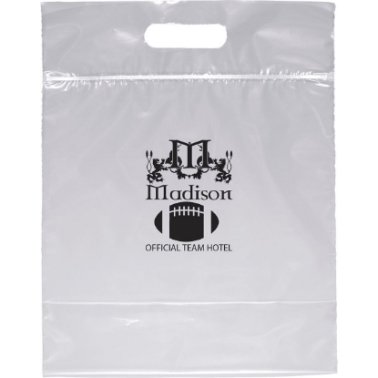 Promotional Zip-Close Die Cut Handle Bag - Flexo Ink Print with Logo FX20DIC1212