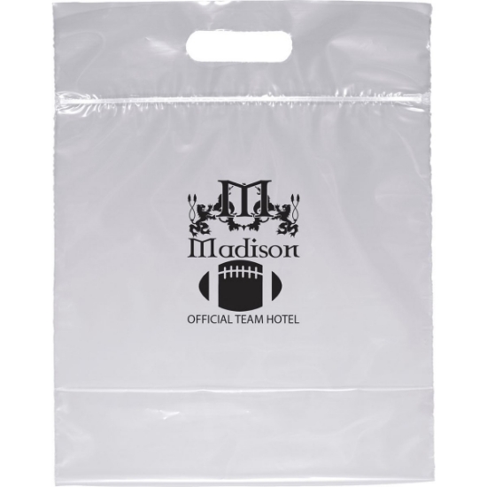 Promotional Zip-Close Die Cut Handle Bag - Flexo Ink Print with Logo FX20DIC1212