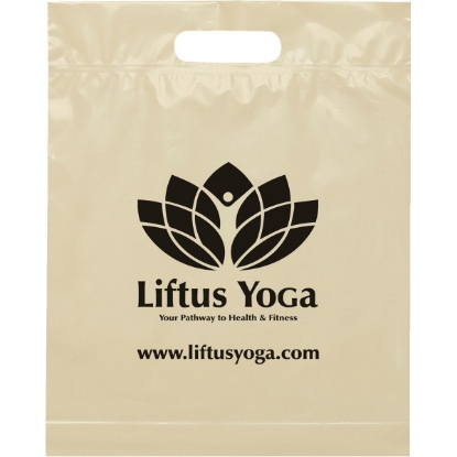 Promotional Die Cut Handle Bag - 12W x 15H x 3 - Flexo Ink Print with Logo FX20DIC1215