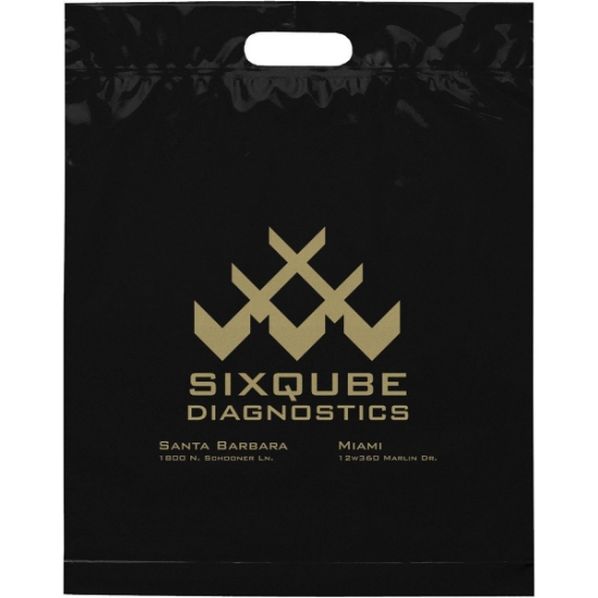 Promotional Die Cut Handle Bag - 15W x 19H x 3 - Flexo Ink Print with Logo FX20DIC1519