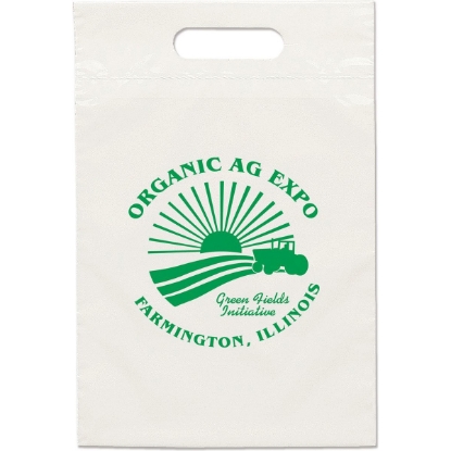 Promotional Eco Die Cut Handle Bag - 9 1/2W x 14H - Flexo Ink Print with Logo FX23ECD0914