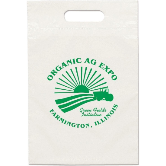 Promotional Eco Die Cut Handle Bag - 9 1/2W x 14H - Flexo Ink Print with Logo FX23ECD0914