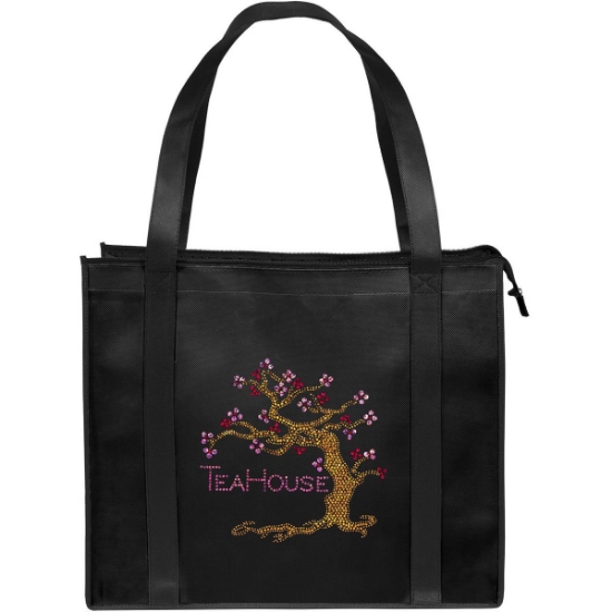 Custom Del Mar - Zipper-Close Tote - Sparkle with Logo SP30BOB1815