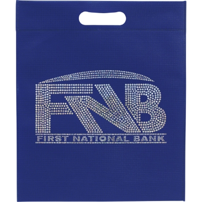 Promotional 13W x 15H x 3 - Non-Woven Die Cut Bag - Sparkle with Logo SP30NOD1315