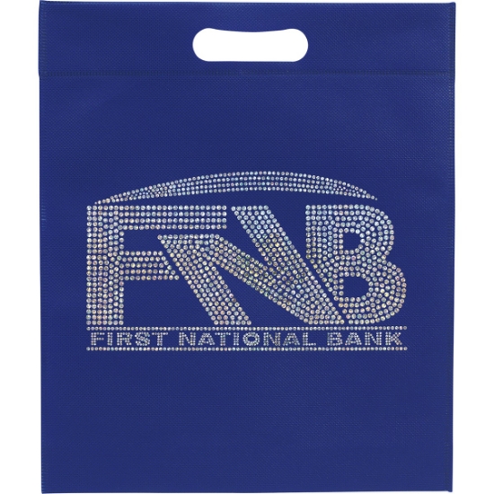 Promotional 13W x 15H x 3 - Non-Woven Die Cut Bag - Sparkle with Logo SP30NOD1315