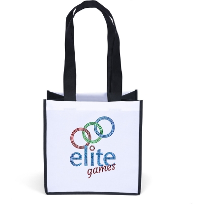 Custom Carol™- Heavy-Duty Polyester Tote - Sparkle with Logo SP40HEP1212