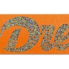 Promotional 2 Badge Satin Ribbon - 50yd Roll- Sparkle Orange SP50BAR0250