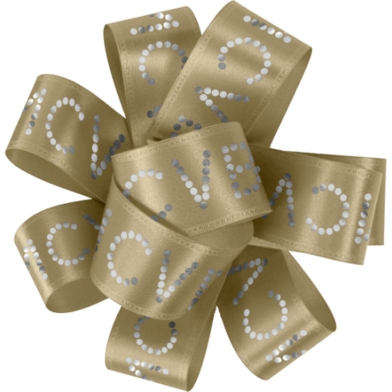 Custom 1 Badge Satin Bow - Sparkle with Logo SP50BOW0104