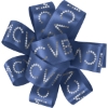 Promotional 1 Badge Satin Bow - Sparkle Navy Blue SP50BOW0104