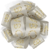 Promotional 1½ Badge Satin Bow - Sparkle Eggshell SP50BOW1506