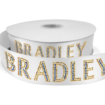 Custom 1½ Bridal Satin Ribbon - 50yd Roll - Sparkle with Logo SP50BRR1550