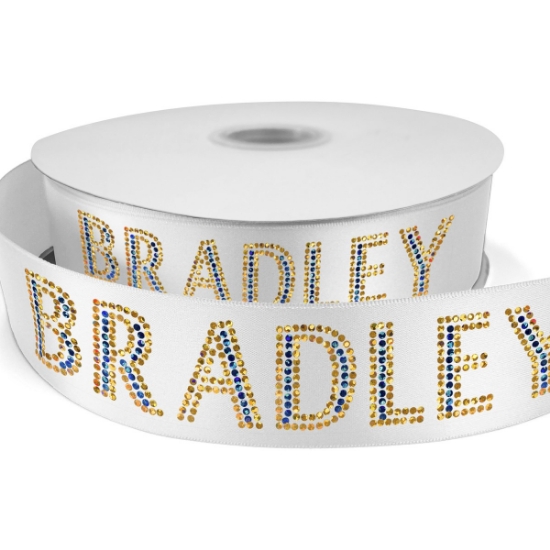 Custom 1½ Bridal Satin Ribbon - 50yd Roll - Sparkle with Logo SP50BRR1550