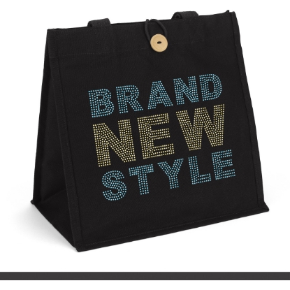 Custom Aurora™- Cotton Tote - Sparkle with Logo SP80COT1313