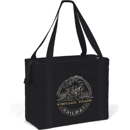 Custom Jeremy™ - Deluxe Canvas Zipper Tote - Sparkle with Logo SP80COZ1815