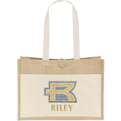 Custom Riley™- Jute Tote - Sparkle with Logo SP81JUT1712