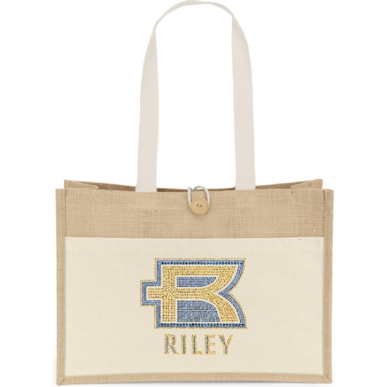 Custom Riley™- Jute Tote - Sparkle with Logo SP81JUT1712