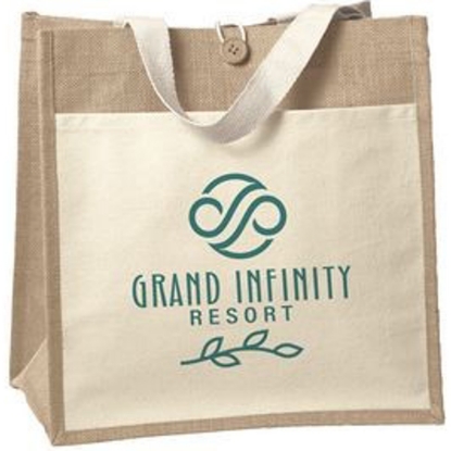 Custom Izzy™- Jute Tote - Screen Print with Logo SS81JUT1414