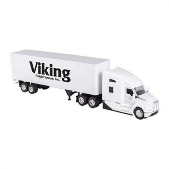 Custom Kenworth T680 Dry Van Tractor Trailer 1/32 Scale with Logo DC064X
