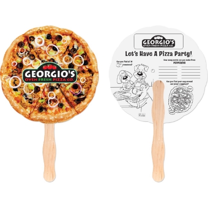 Custom Pizza Shaped Hand Fan with Logo HF10