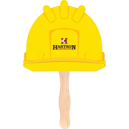 Custom Hard Hat Shaped Hand Fan with Logo HF11