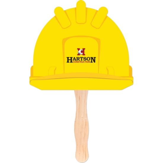 Custom Hard Hat Shaped Hand Fan with Logo HF11