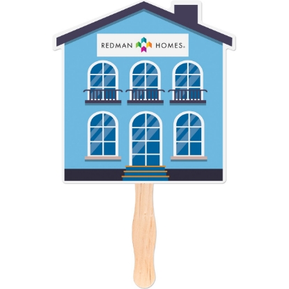 Custom House Shaped Hand Fan with Logo HF12