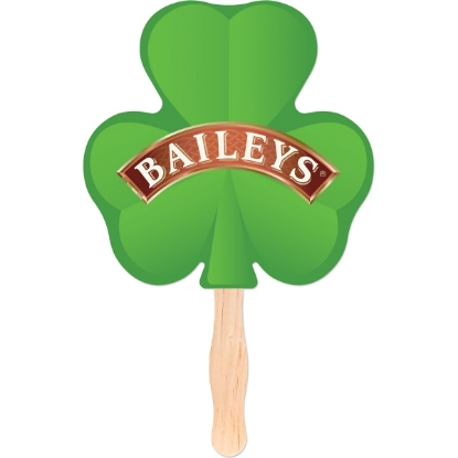 Custom Shamrock Shaped Hand Fan with Logo HF13