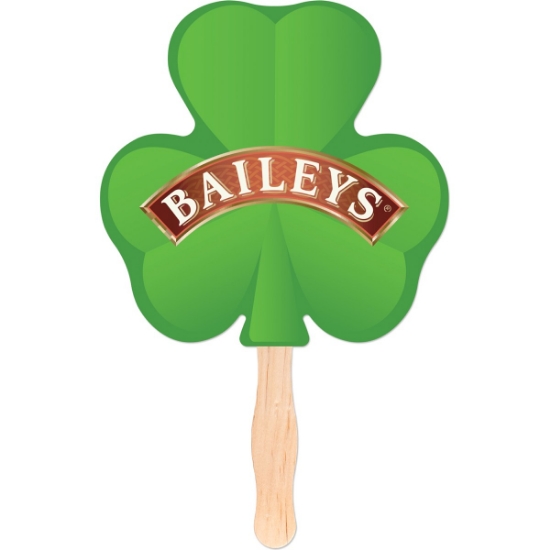 Custom Shamrock Shaped Hand Fan with Logo HF13