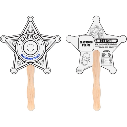 Custom Sheriff Badge Hand Fan with Logo HF15