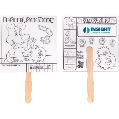 Custom Saving Money Hand Fan with Logo HF4