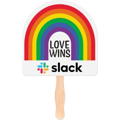 Custom Rainbow Shaped Hand Fan with Logo HF5