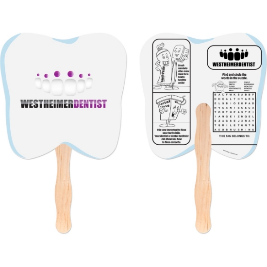 Custom Tooth Shaped Hand Fan with Logo HF7