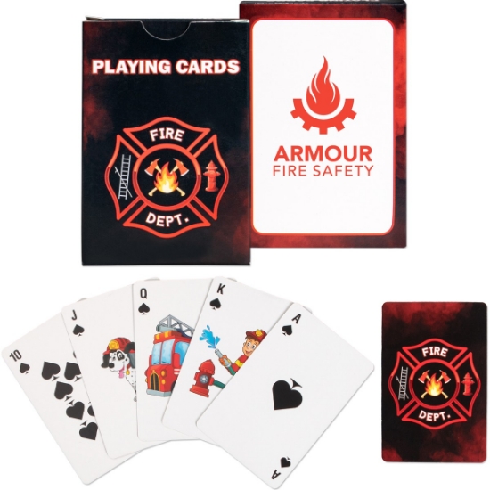 Custom Fire Safety Playing Cards with Logo S66113X