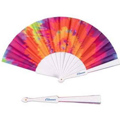 Custom Tie-Dye Foldout Hand Fan with Logo S91103X