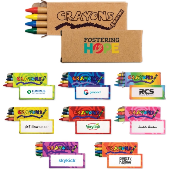 Custom 4 Pack Crayons with Logo ARTCRA