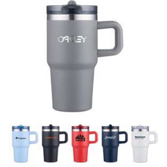 Custom 20 Oz Vacuum Mug with Built In Straw Lid with Logo DRK50