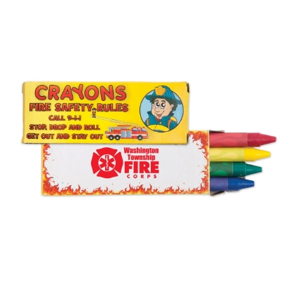 Custom 4 Pack Fire Safety Crayons with Logo S11118X