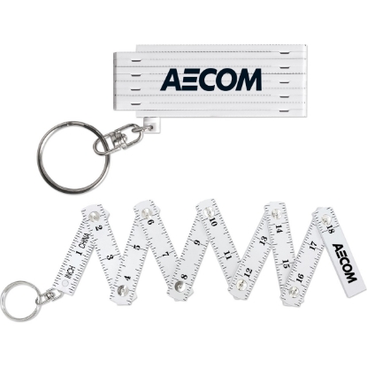 Custom 18 Folding Ruler with Keychain with Logo S11235X