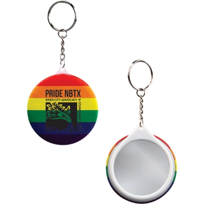 Custom Pride Mirror Keychain with Logo S21295X