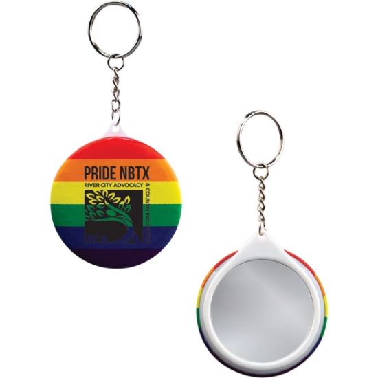 Custom Pride Mirror Keychain with Logo S21295X